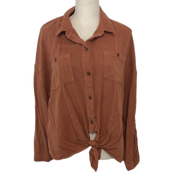 CITY CHIC Top Women's Size XXS Oversized Winter Lust Shirt Brown/Copper NWT - Picture 12 of 12